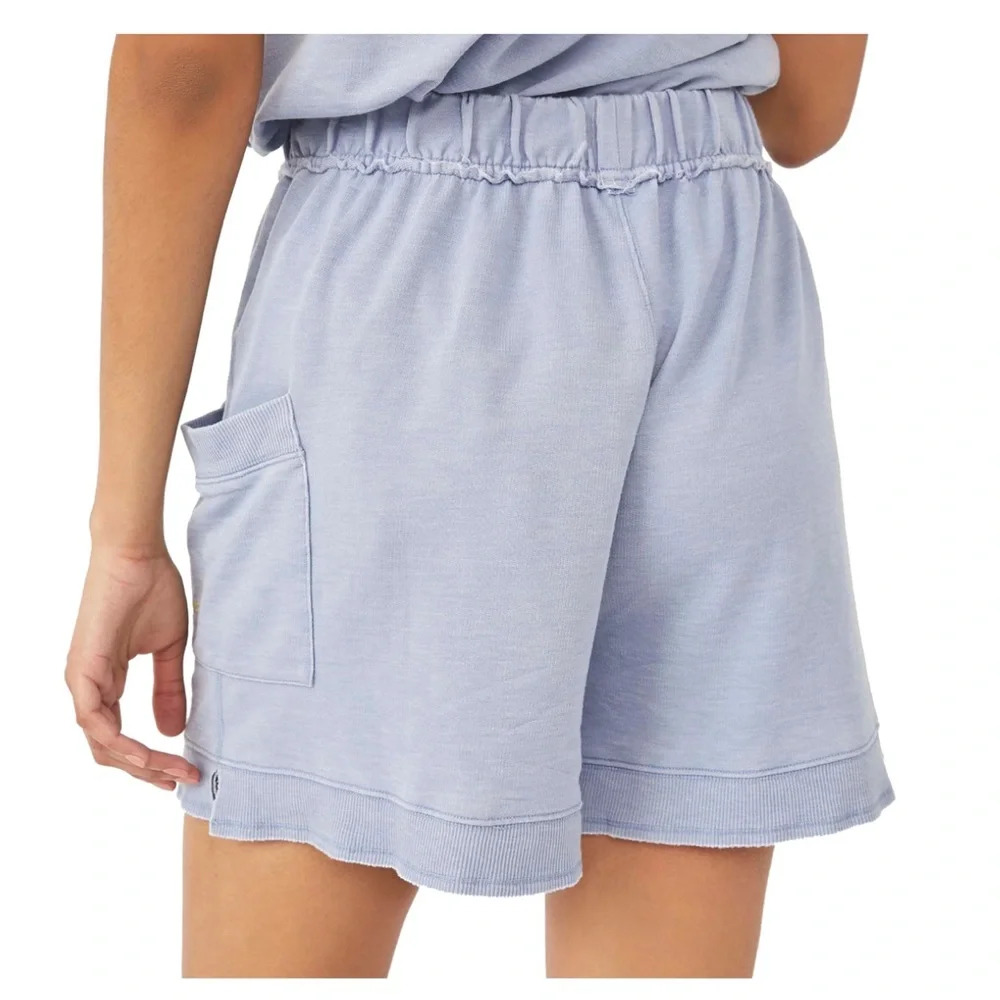 Free People Cozy Girl Shorts Light Blue - Picture 2 of 5